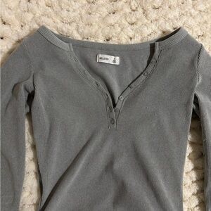 Hollister Gray Button Down Shirt